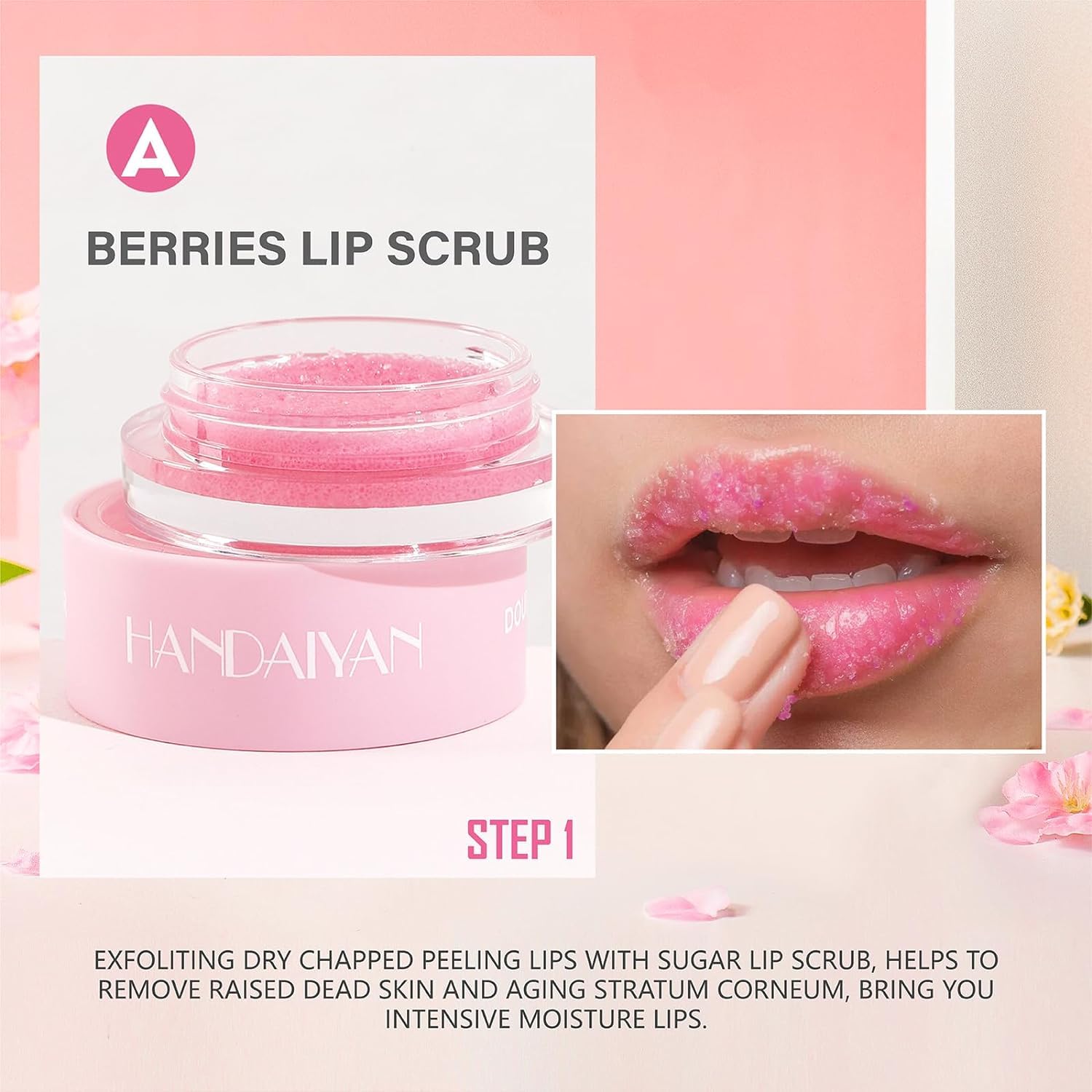 Handaiyan 2In1 Sugar Scrub & Lip Repair Mask [Set: Scrub 4g & Lip Mask 6g]	